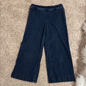 NIC+ZOE Wide Leg Crop Dark Indigo Jeans
